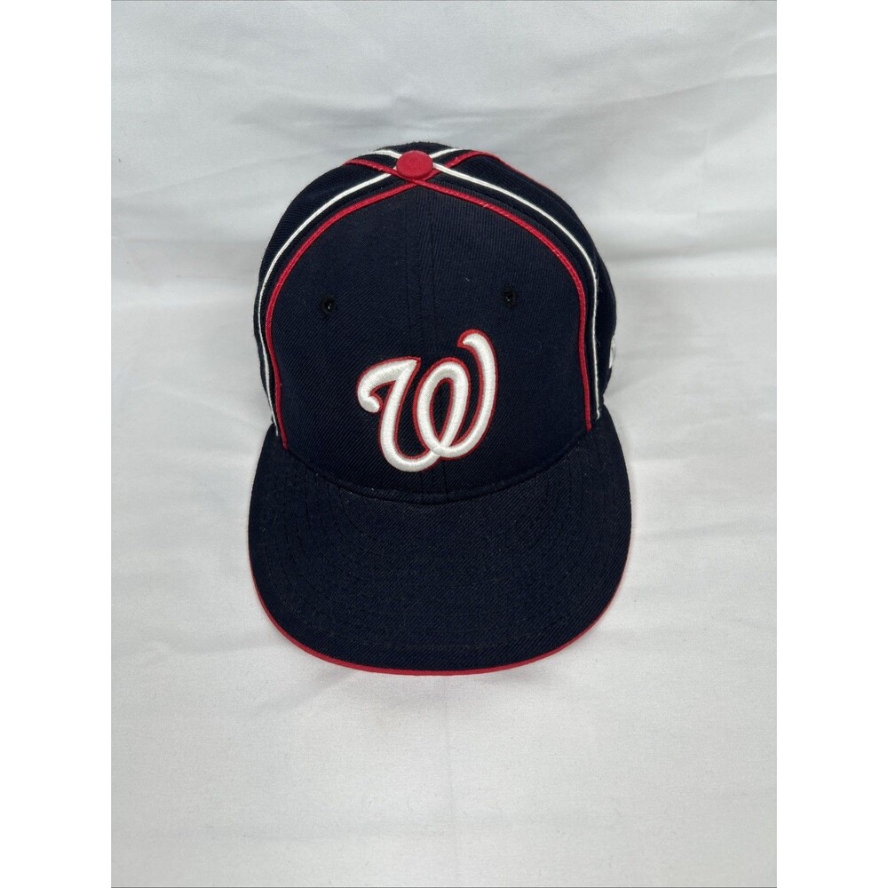 New Era Washington Nationals Fitted Hat MLB Navy Red 7 / 56cm Baseball Cap